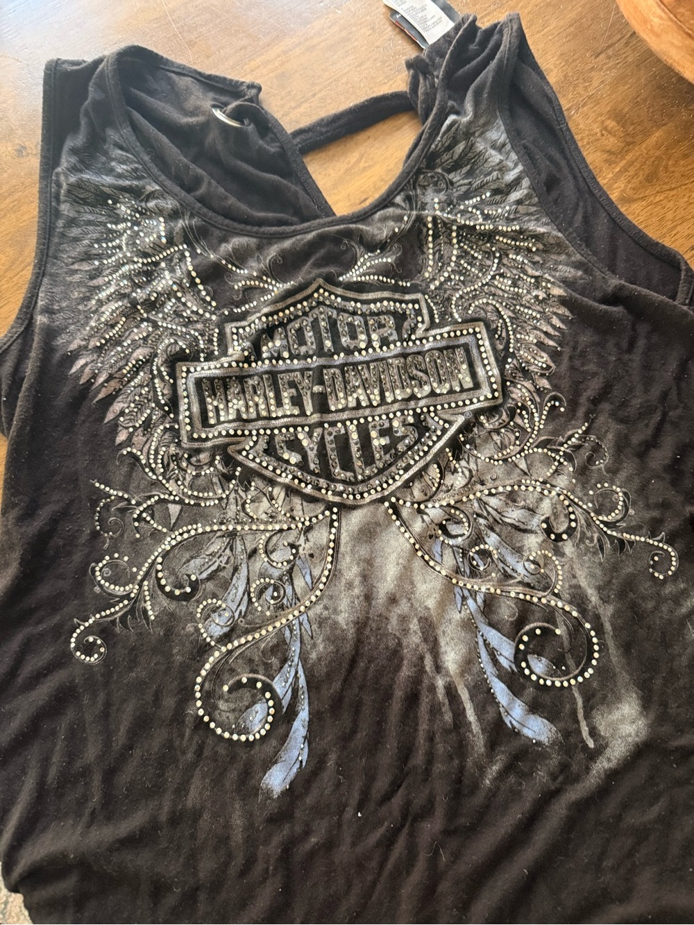 HARLEY-DAVIDSON Womens Echelon Embellished Sleeveless Tank Top, Black